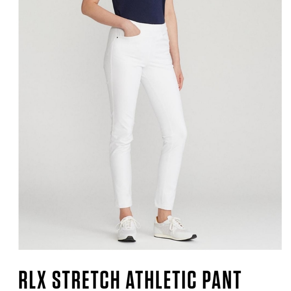 RLX Golf Pant White Ralph Lauren Stretch & Recover Seamed Slim Straight 8 NEW